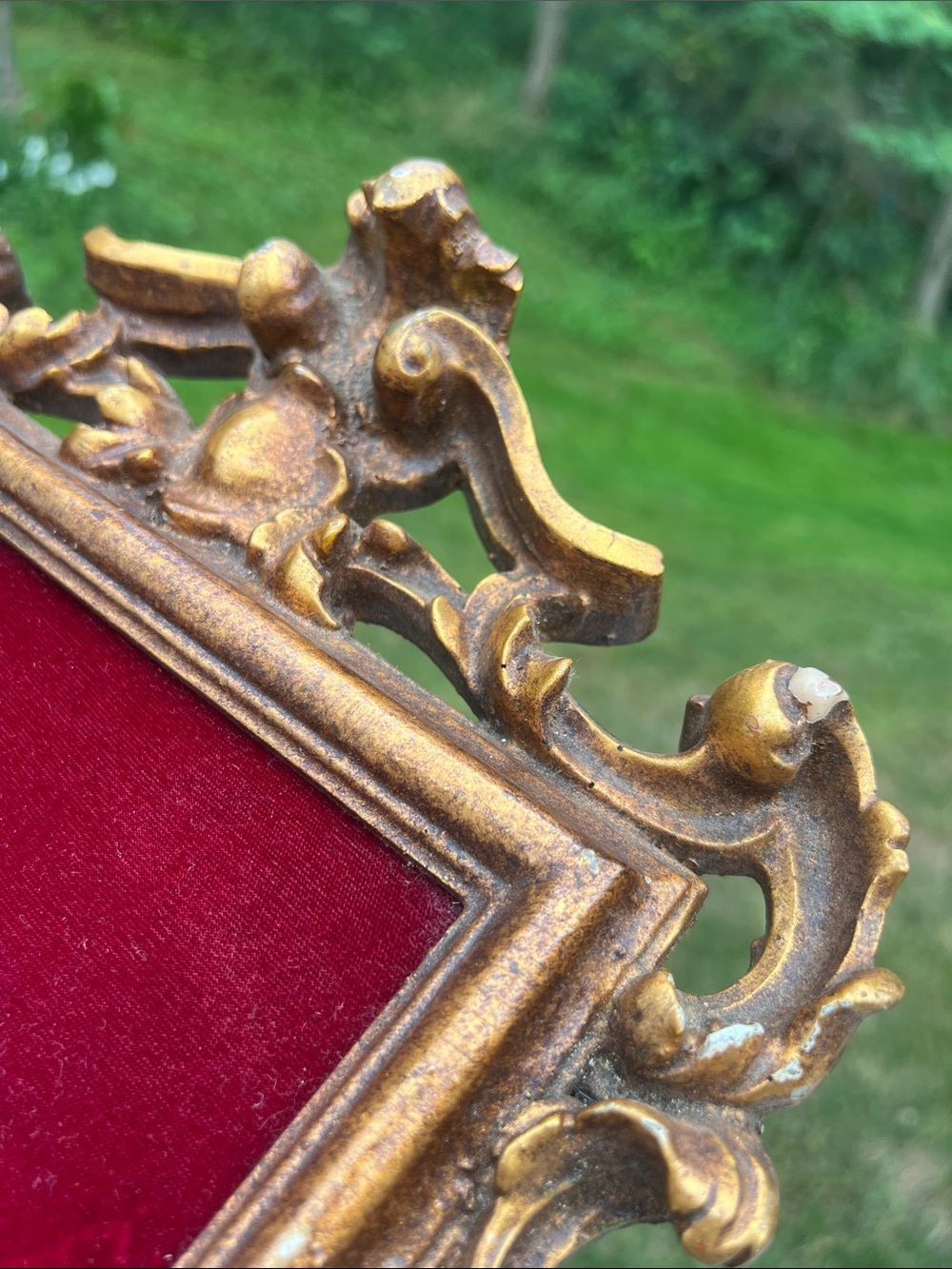 VTG Hollywood Regency Baroque Gold Ornate Framed Velvet Cameo Lady Wall Art - Picture 6 of 14